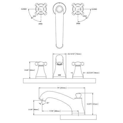 TOTO Vivian Polished Chrome 1.5 GPM Double Handle Deck-Mounted Roman Tub Faucet Trim With Diverter