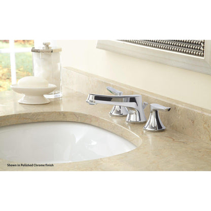 TOTO Wyeth Polished Nickel 1.5 GPM Double Handle Widespread Bathroom Lavatory Faucet With Drain Assembly