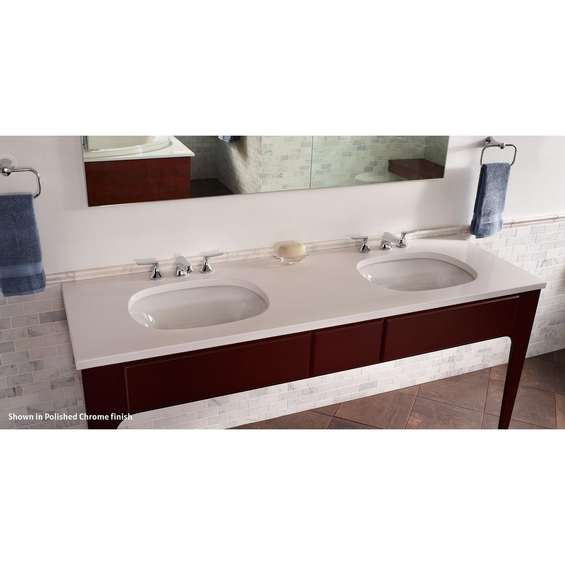 TOTO Wyeth Polished Nickel 1.5 GPM Double Handle Widespread Bathroom Lavatory Faucet With Drain Assembly