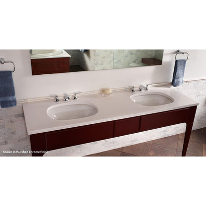 TOTO Wyeth Polished Nickel 1.5 GPM Double Handle Widespread Bathroom Lavatory Faucet With Drain Assembly