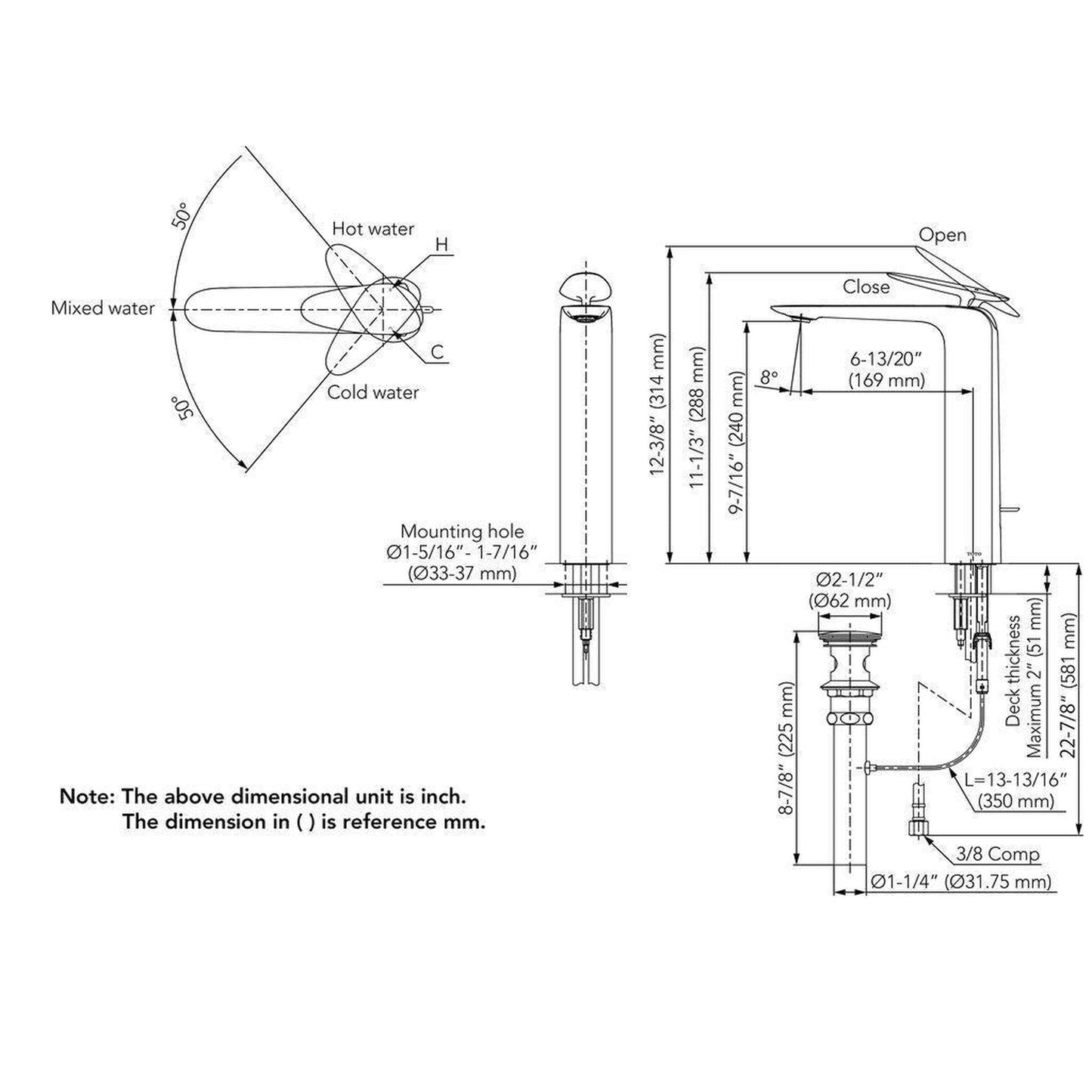 TOTO ZA Polished-Brushed Nickel 1.2 GPM Single-Handle Bathroom Sink Faucet With Comfort Glide