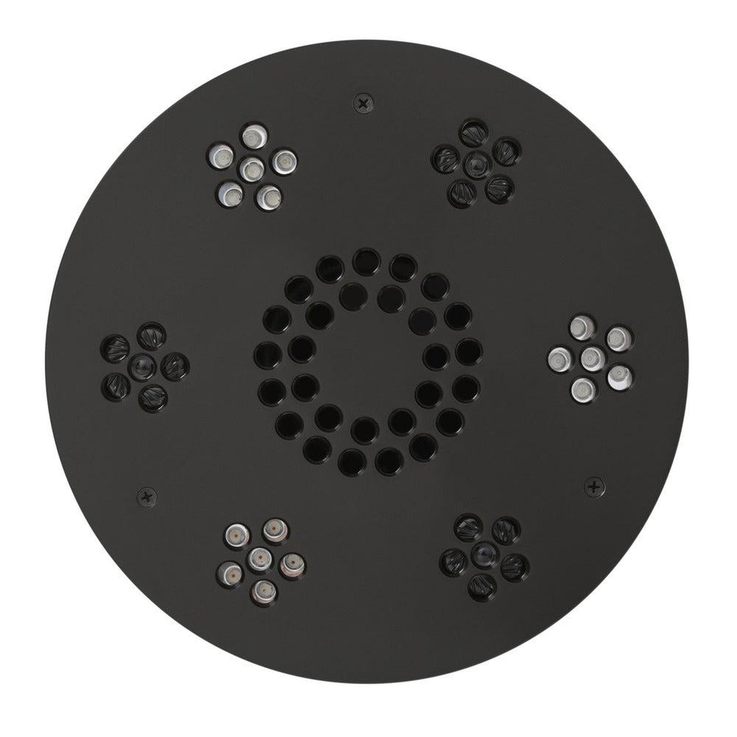 ThermaSol 10" Matte Black Finish Round Serenity Essential Light and Music System Modern