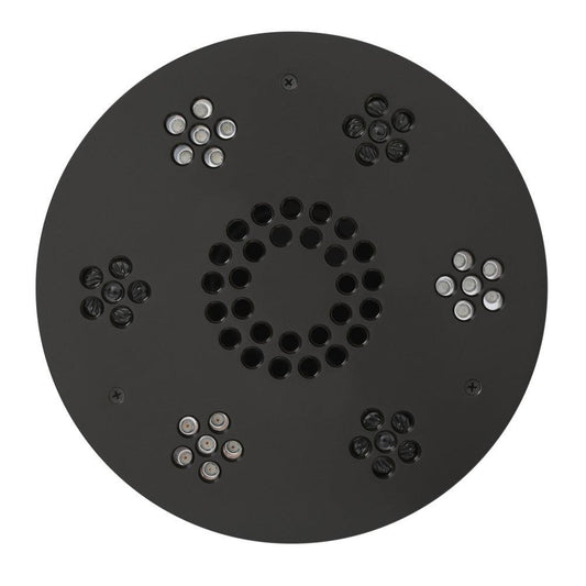 ThermaSol 10" Matte Black Finish Round Serenity Essential Light and Music System Modern