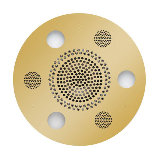 ThermaSol 10" Polished Gold Finish Round Serenity Advanced Light, Sound and Rain System