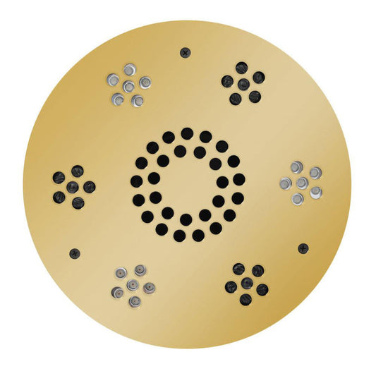ThermaSol 10" Polished Gold Finish Round Serenity Essential Light and Music System Modern