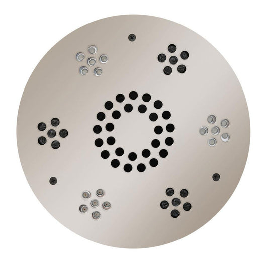 ThermaSol 10" Polished Nickel Finish Round Serenity Essential Light and Music System Modern