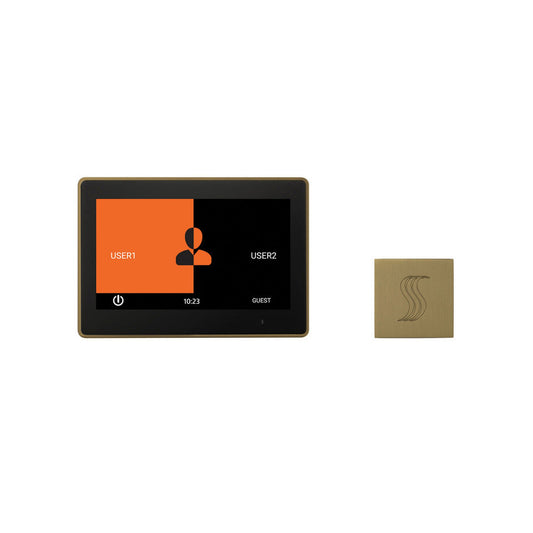 ThermaSol 10" Satin Brass Finish ThermaTouch Control and Square SteamVection