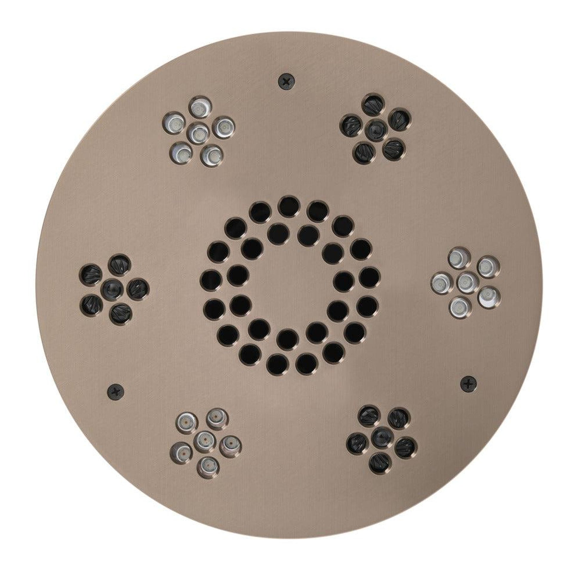 ThermaSol 10" Satin Nickel Finish Round Serenity Essential Light and Music System Modern