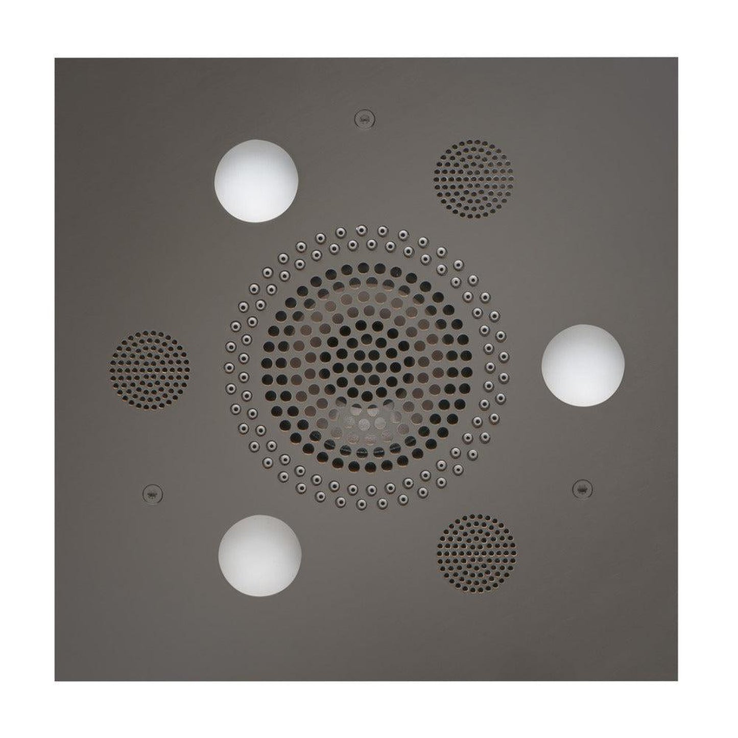 ThermaSol 10" x 10" Black Nickel Finish Square Serenity Advanced Light, Sound and Rain System