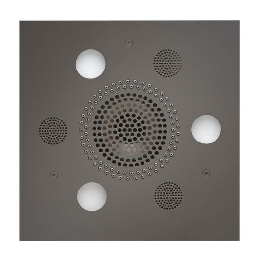 ThermaSol 10" x 10" Black Nickel Finish Square Serenity Advanced Light, Sound and Rain System