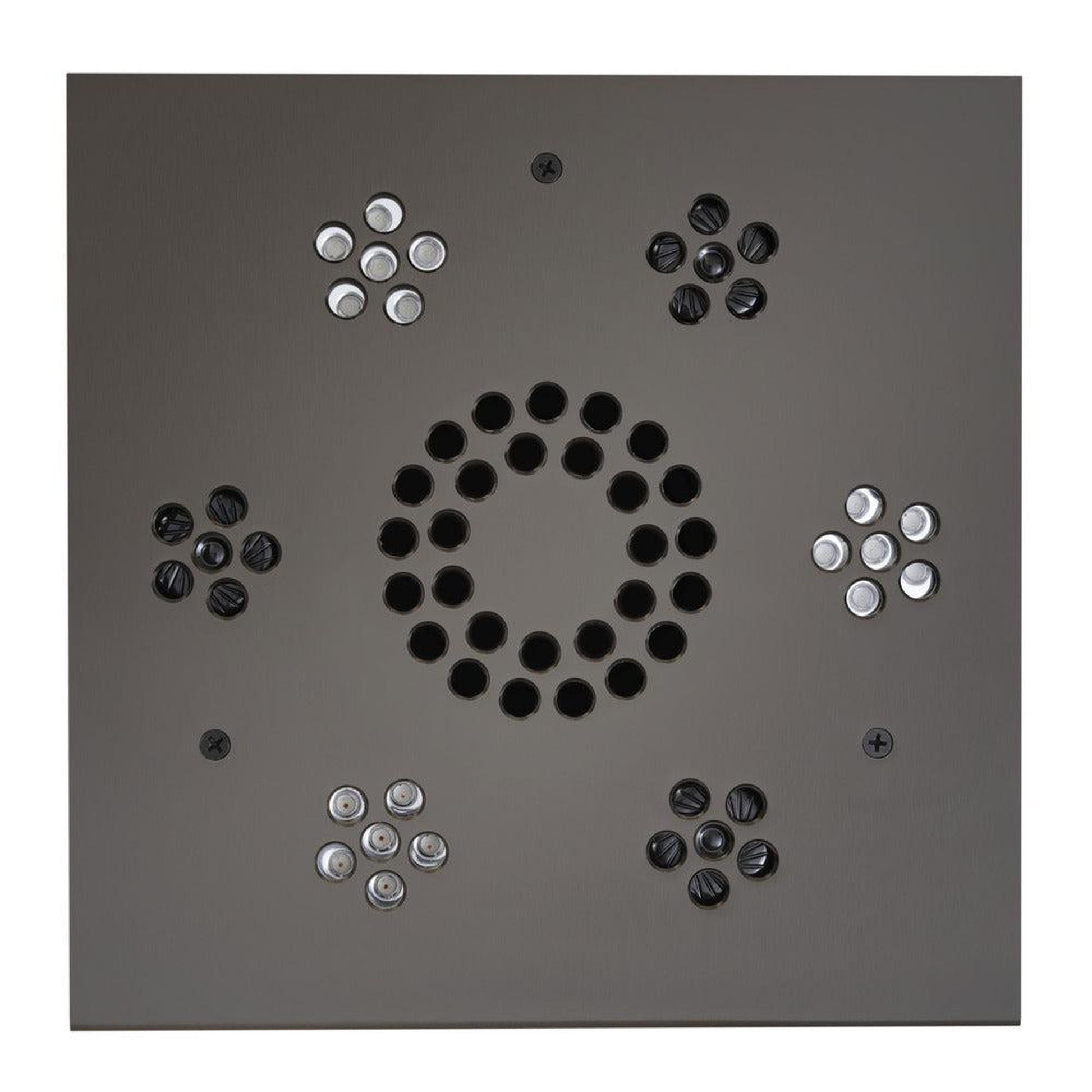 ThermaSol 10" x 10" Black Nickel Finish Square Serenity Essential Light and Music System Modern