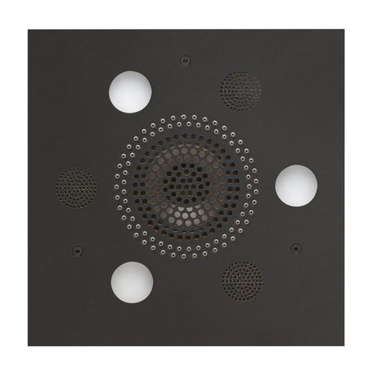 ThermaSol 10" x 10" Matte Black Finish Square Serenity Advanced Light, Sound and Rain System