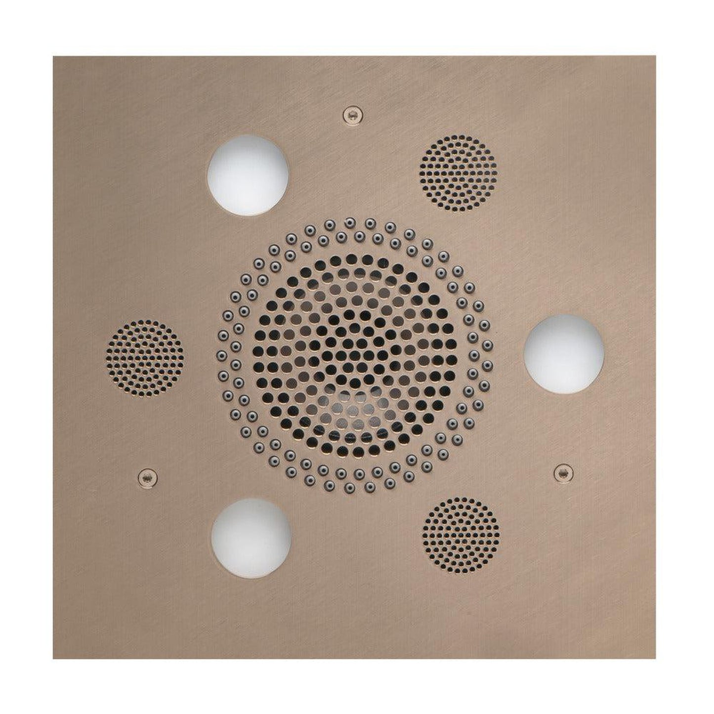 ThermaSol 10" x 10" Satin Nickel Finish Square Serenity Advanced Light, Sound and Rain System