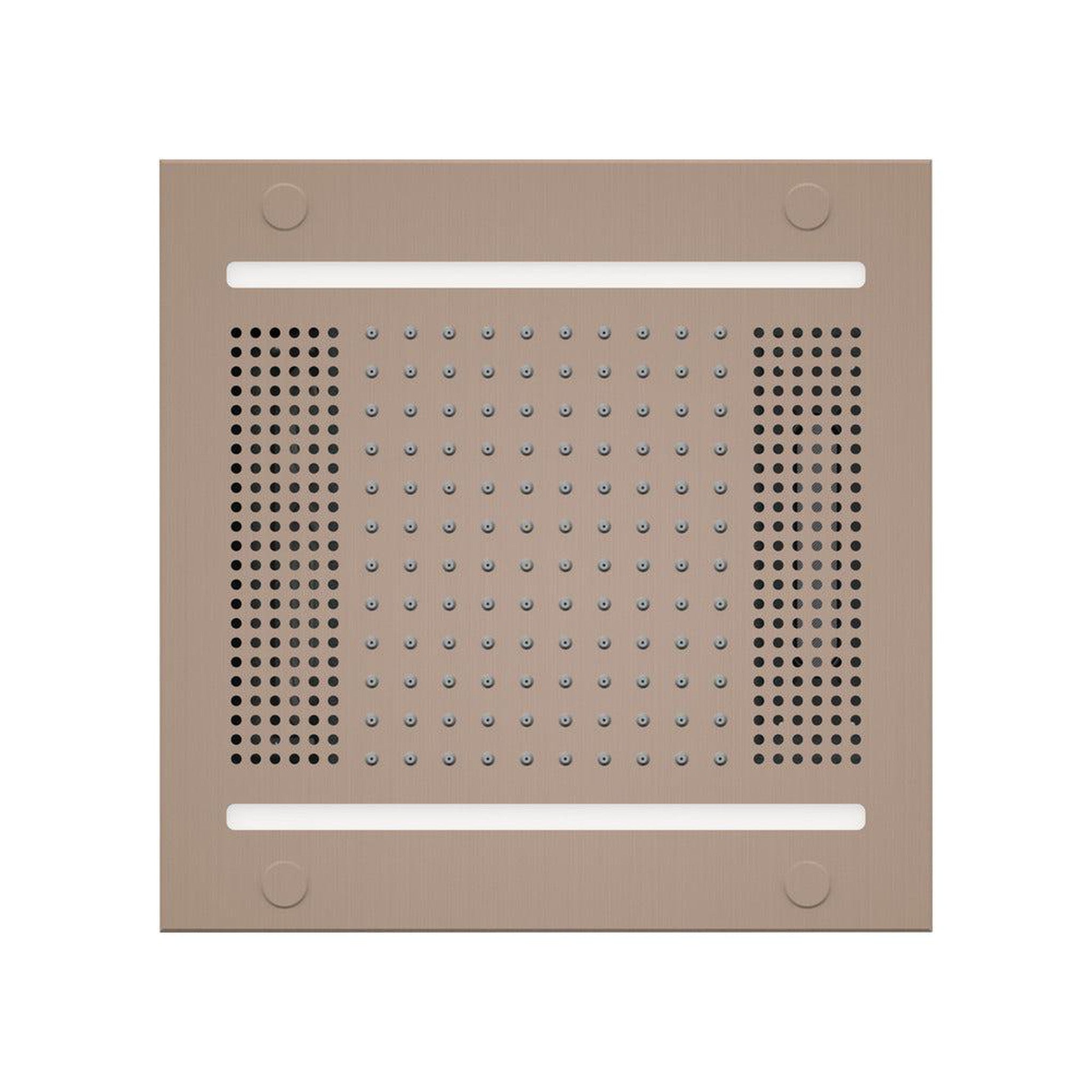 ThermaSol 14" x 14" Satin Nickel Finish Hydrovive Light, Sound and Rai ...