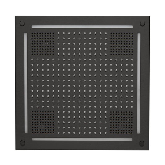 ThermaSol 18" x 18" Matte Black Finish Hydrovive Light, Sound and Rain System