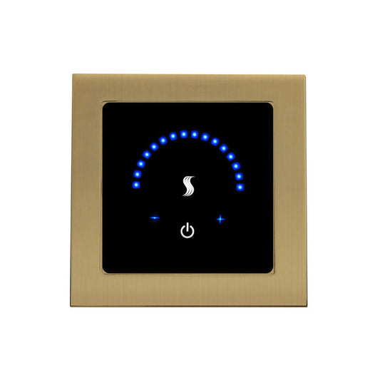 ThermaSol 4" Satin Brass Finish Recessed MicroTouch Controller - Square