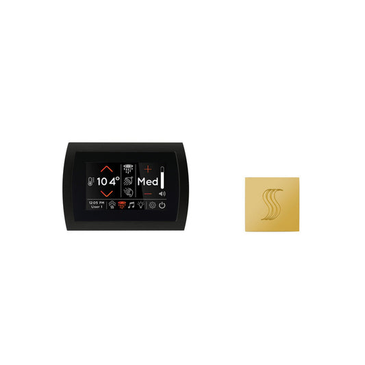 ThermaSol 5" Polished Gold Finish Recessed SignaTouch Control and Square SteamVection