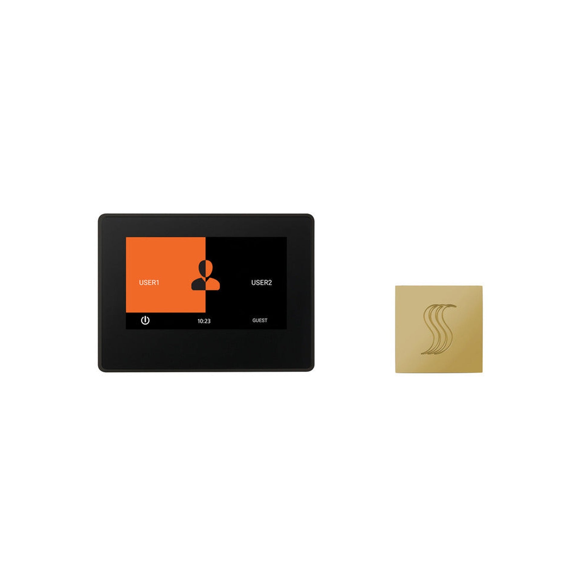 ThermaSol 7" Polished Brass Finish ThermaTouch Control and Square SteamVection