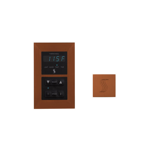 ThermaSol Antique Copper Finish Recessed Signature Control with Square SteamVection