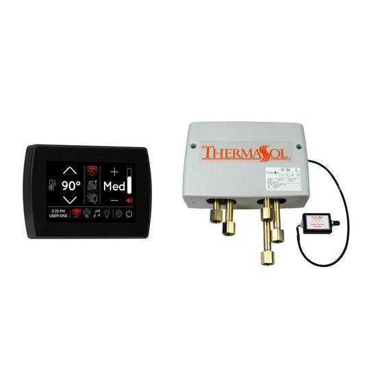 ThermaSol Matte Black Finish Digital Shower Valve and 5" Flushmount SignaTouch Package