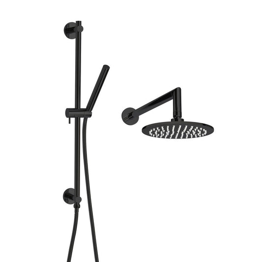 ThermaSol Matte Black Finish Essential Round Shower Package