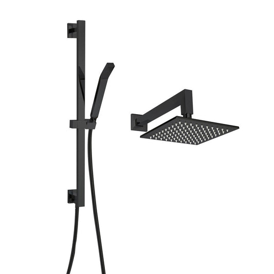 ThermaSol Matte Black Finish Essential Square Shower Package