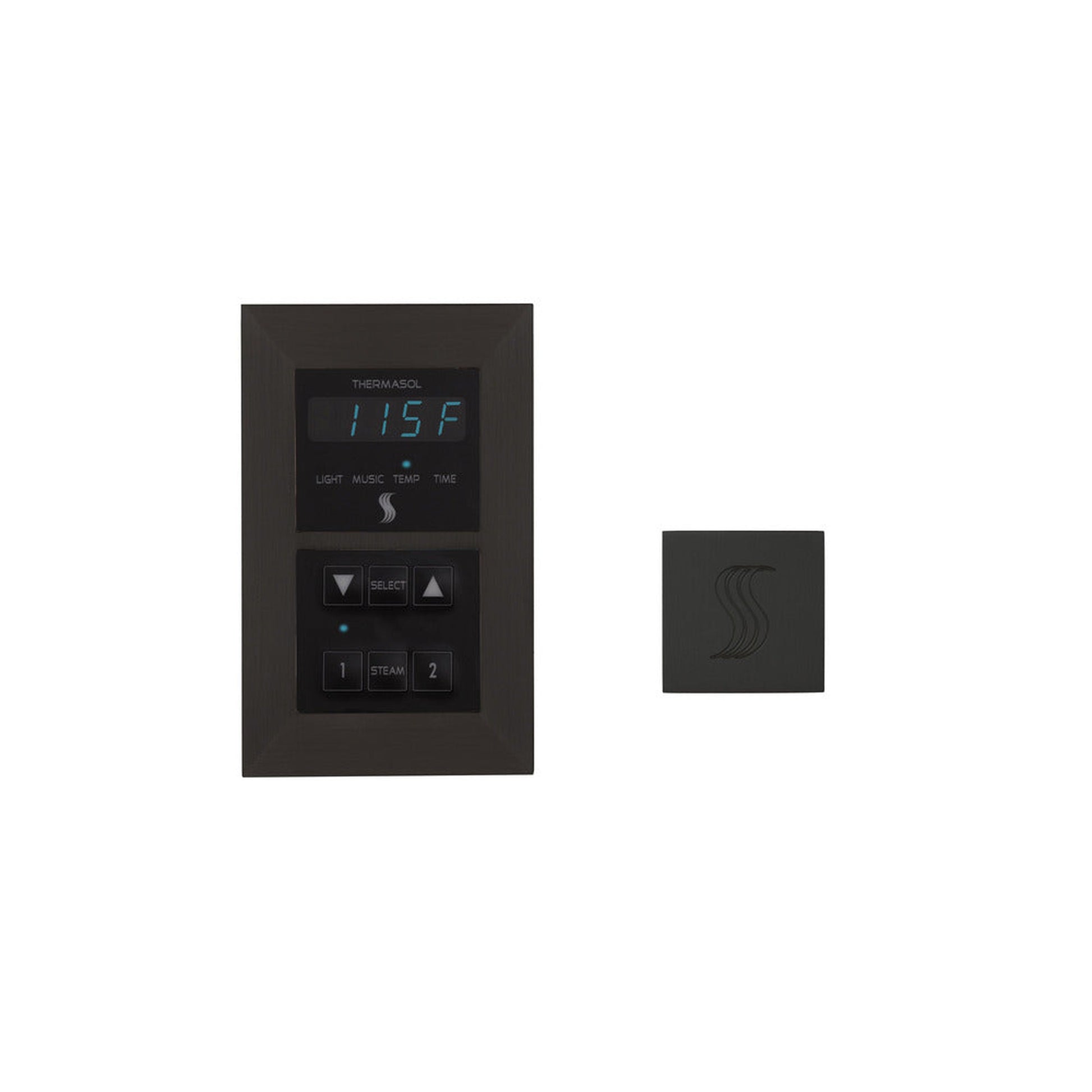 ThermaSol Matte Black Finish Recessed Signature Control with Square SteamVection