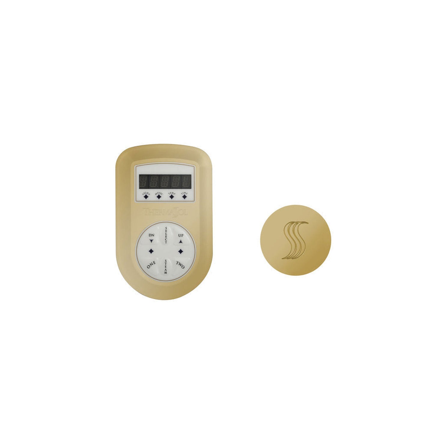 ThermaSol Polished Brass Finish Wall-Mount Signature Control with Round SteamVection