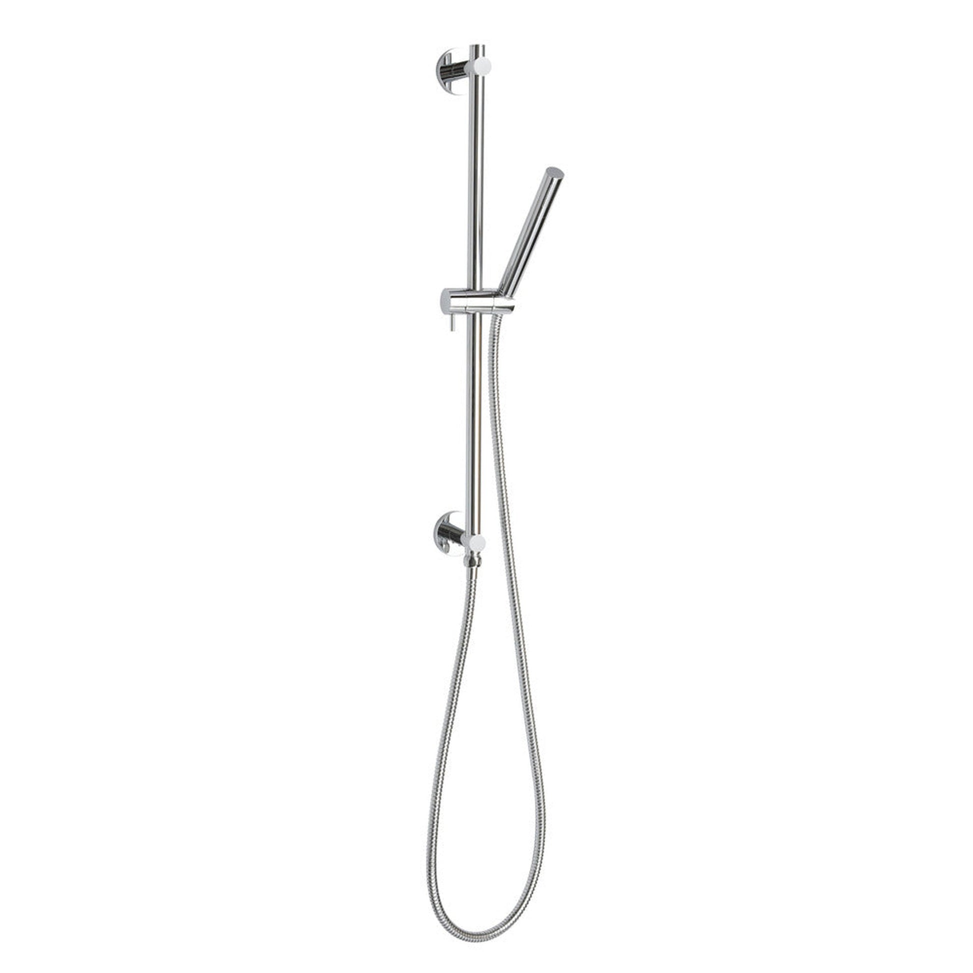 ThermaSol Polished Chrome Finish Round Shower Rail, Hose, and Wand Kit