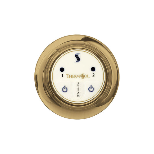 ThermaSol Satin Brass Finish Easy Start Steam Control - Round