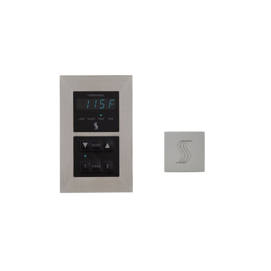 ThermaSol Satin Chrome Finish Recessed Signature Control with Square SteamVection
