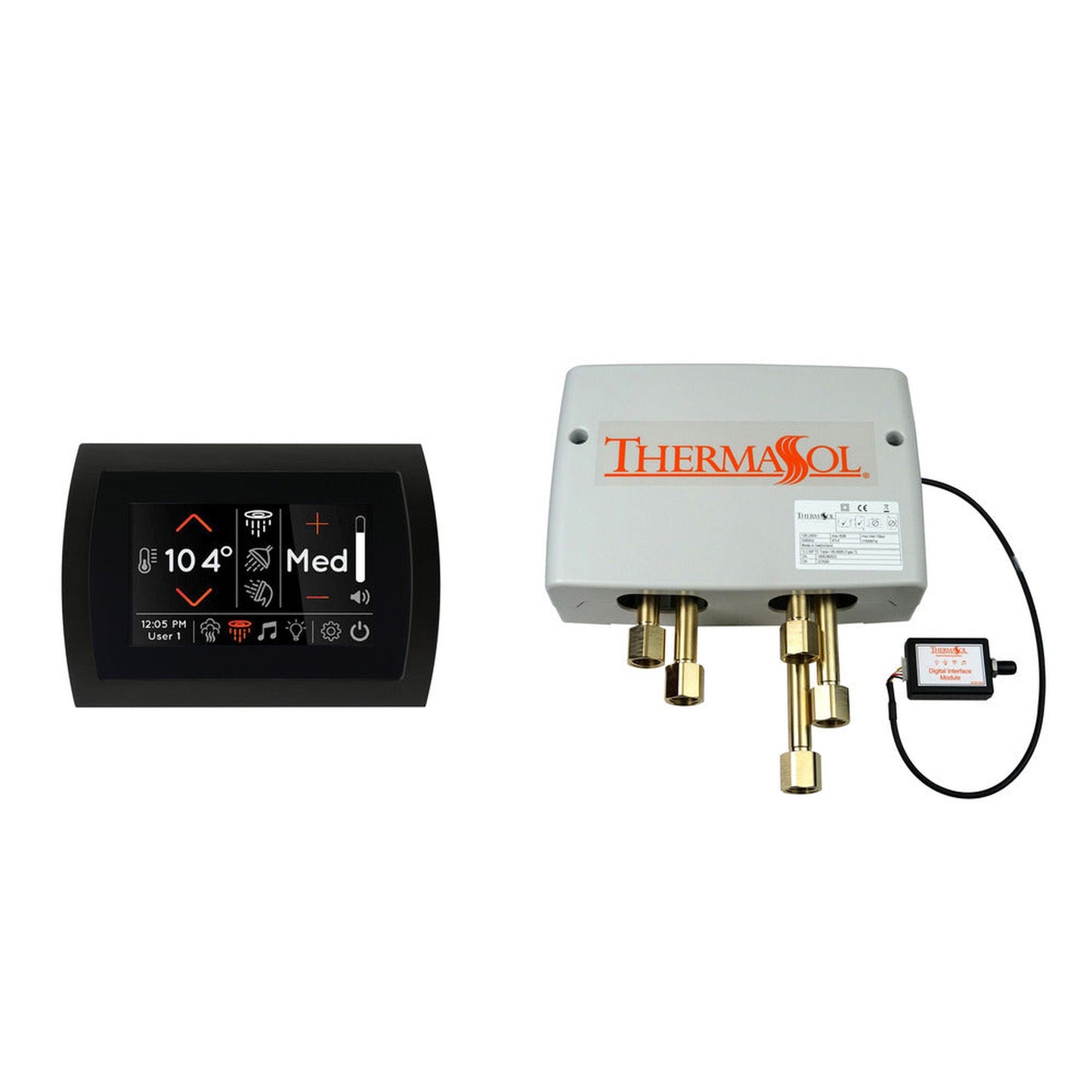 ThermaSol Standard Black Finish Digital Shower Valve and 5" Recessed SignaTouch Package