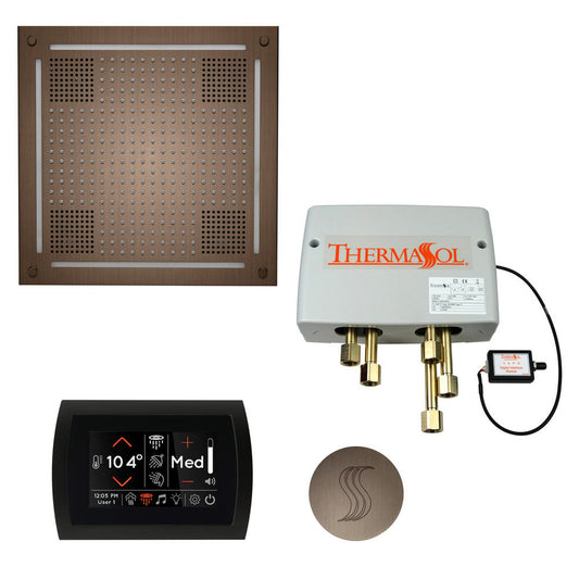 ThermaSol The Total Wellness Antique Nickel Finish Hydrovive Package with 5" Flushmount SignaTouch and Round SteamVection