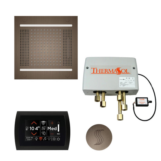 ThermaSol The Total Wellness Antique Nickel Finish Hydrovive14 Package with 5" Flushmount SignaTouch and Round SteamVection