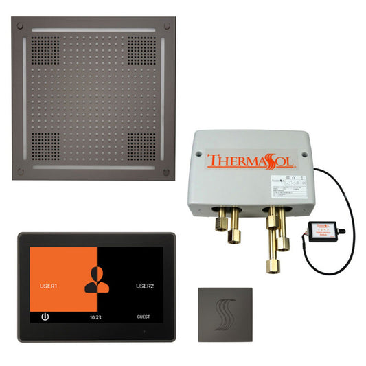 ThermaSol The Total Wellness Black Nickel Finish Hydrovive Package with 10" ThermaTouch and Square SteamVection