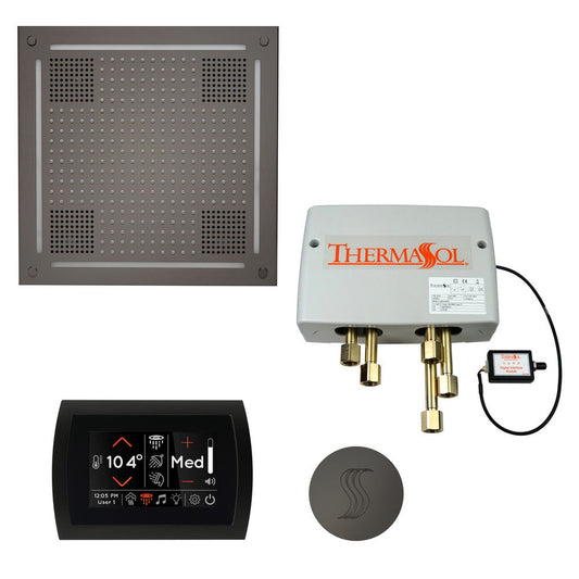 ThermaSol The Total Wellness Black Nickel Finish Hydrovive Package with 5" Flushmount SignaTouch and Round SteamVection