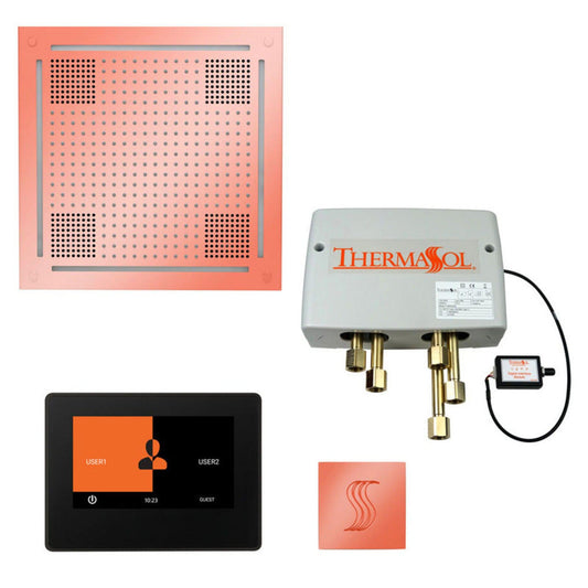 ThermaSol The Total Wellness Copper Finish Hydrovive Package with 7" ThermaTouch and Square SteamVection