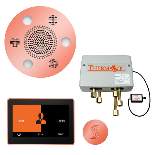 ThermaSol The Total Wellness Copper Finish Serenity Advanced Round Package with 10" ThermaTouch and Round SteamVection