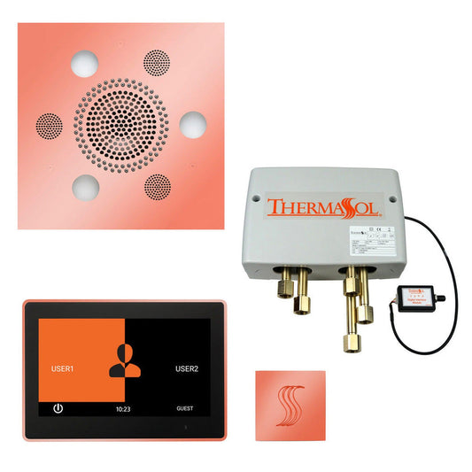 ThermaSol The Total Wellness Copper Finish Serenity Advanced Square Package with 10" ThermaTouch and Square SteamVection