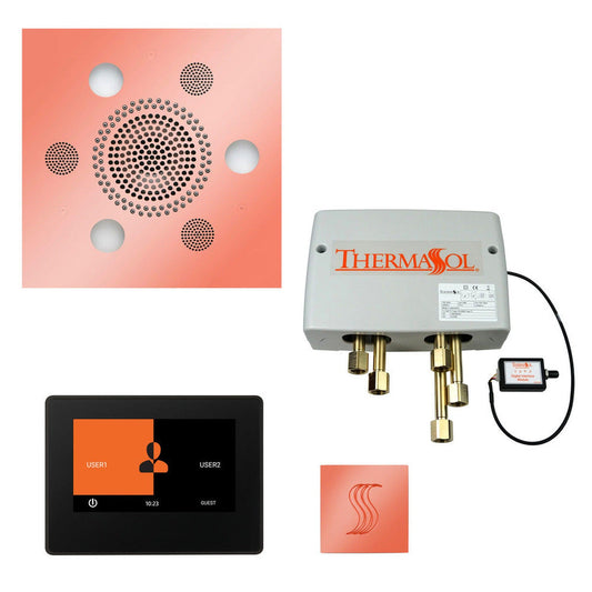 ThermaSol The Total Wellness Copper Finish Serenity Advanced Square Package with 7" ThermaTouch and Square SteamVection