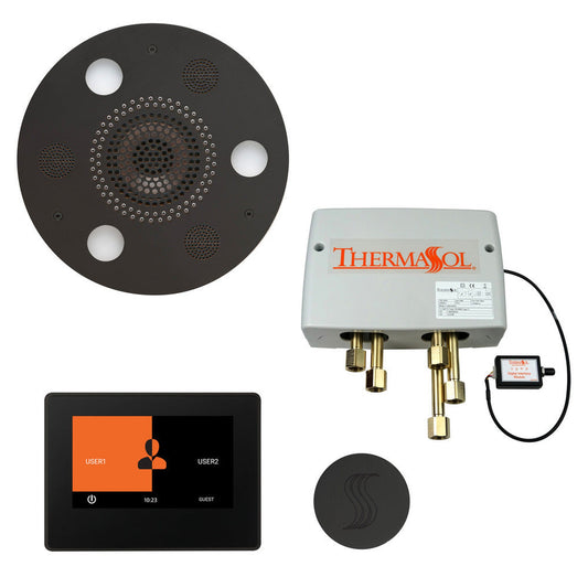 ThermaSol The Total Wellness Matte Black Finish Serenity Advanced Round Package with 7" ThermaTouch and Round SteamVection