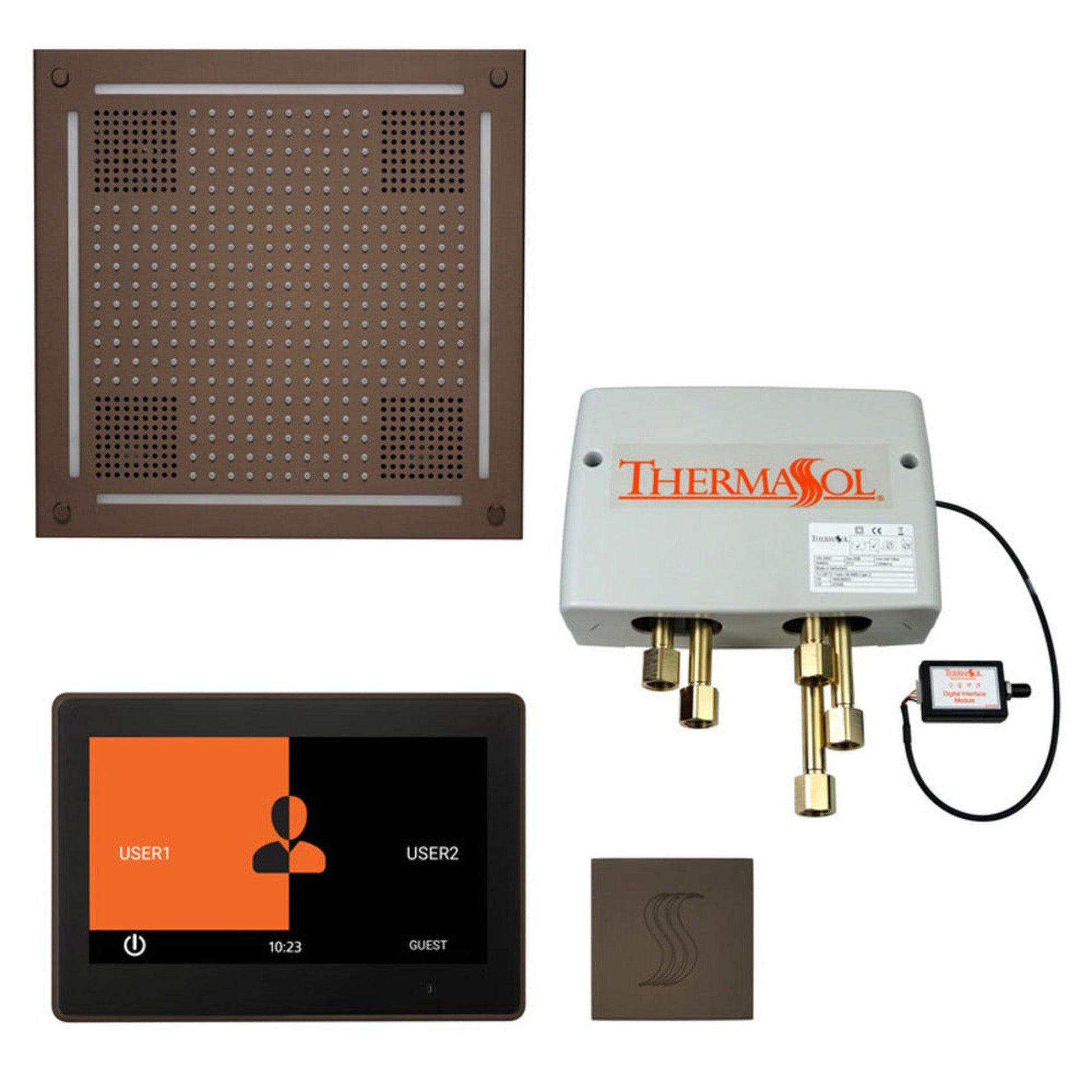 ThermaSol The Total Wellness Oil Rubbed Bronze Finish Hydrovive Package with 10" ThermaTouch and Square SteamVection