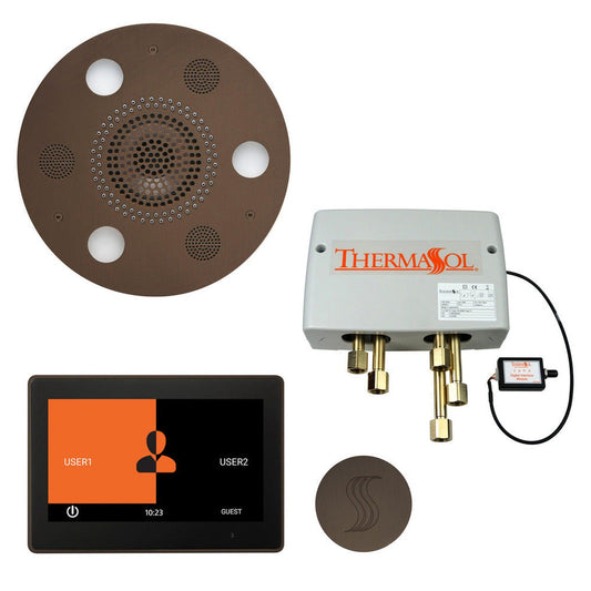 ThermaSol The Total Wellness Oil Rubbed Bronze Finish Serenity Advanced Round Package with 10" ThermaTouch and Round SteamVection