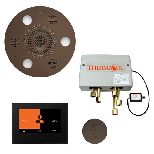 ThermaSol The Total Wellness Oil Rubbed Bronze Finish Serenity Advanced Round Package with 7" ThermaTouch and Round SteamVection