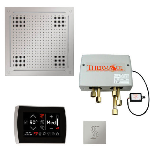 ThermaSol The Total Wellness Polished Chrome Finish Hydrovive Package with 5" Recessed SignaTouch and Square SteamVection