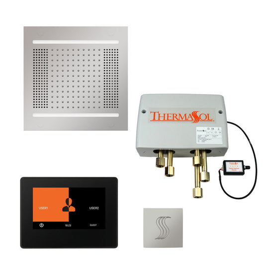 ThermaSol The Total Wellness Polished Chrome Finish Hydrovive14 Package with 7" ThermaTouch and Square SteamVection