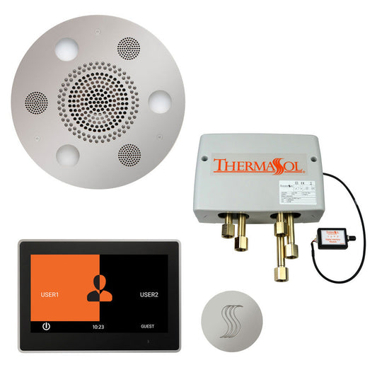 ThermaSol The Total Wellness Polished Chrome Finish Serenity Advanced Round Package with 10" ThermaTouch and Round SteamVection