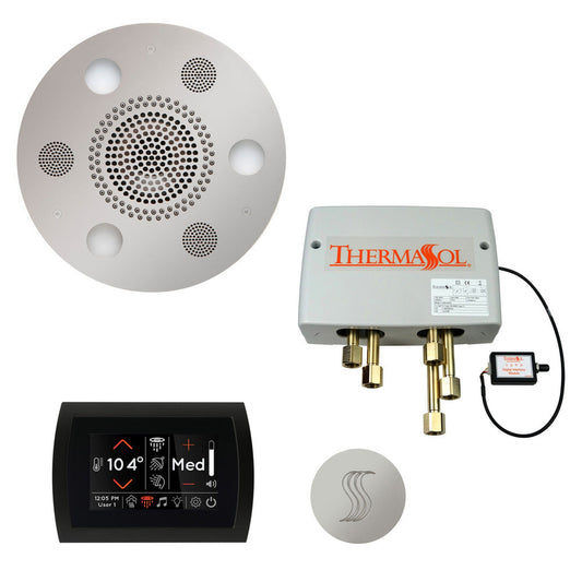 ThermaSol The Total Wellness Polished Chrome Finish Serenity Advancedd Round Package with 5" Flushmount SignaTouch and Round SteamVection