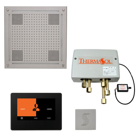 ThermaSol The Total Wellness Satin Chrome Finish Hydrovive Package with 7" ThermaTouch and Square SteamVection