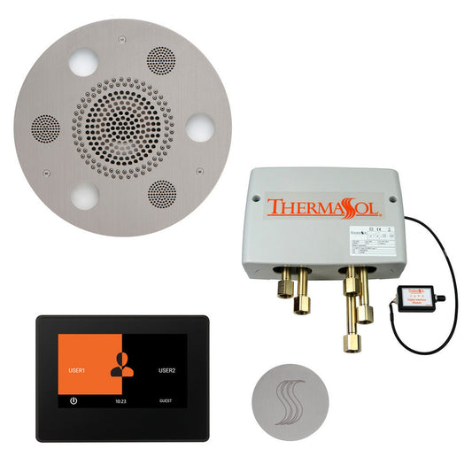 ThermaSol The Total Wellness Satin Chrome Finish Serenity Advanced Round Package with 7" ThermaTouch and Round SteamVection